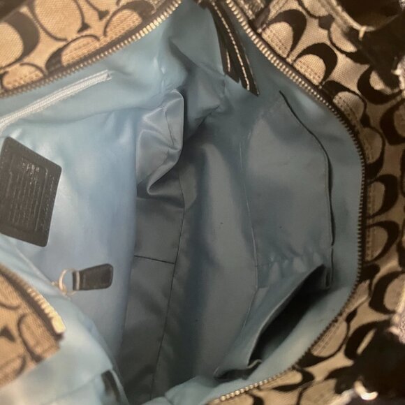 COACH Signature Black/Grey Jacquard Monogram Tote - #F16566 - Picture 4 of 4